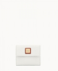 Dooney Pebble Grain Small Flap Credit Card Wallet White ID-1LjthroQ