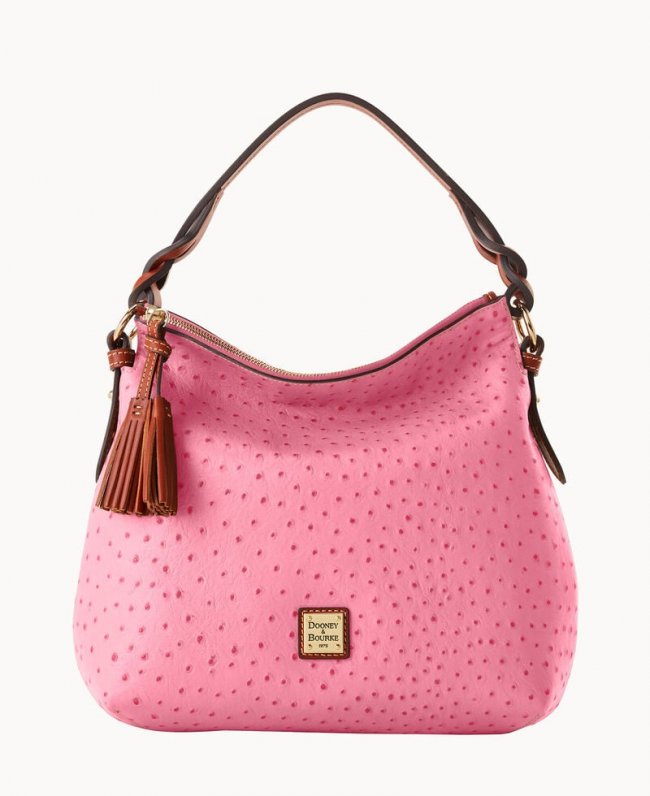 Dooney Ostrich Twist Strap Hobo Hot Pink ID-1xYIAdrO