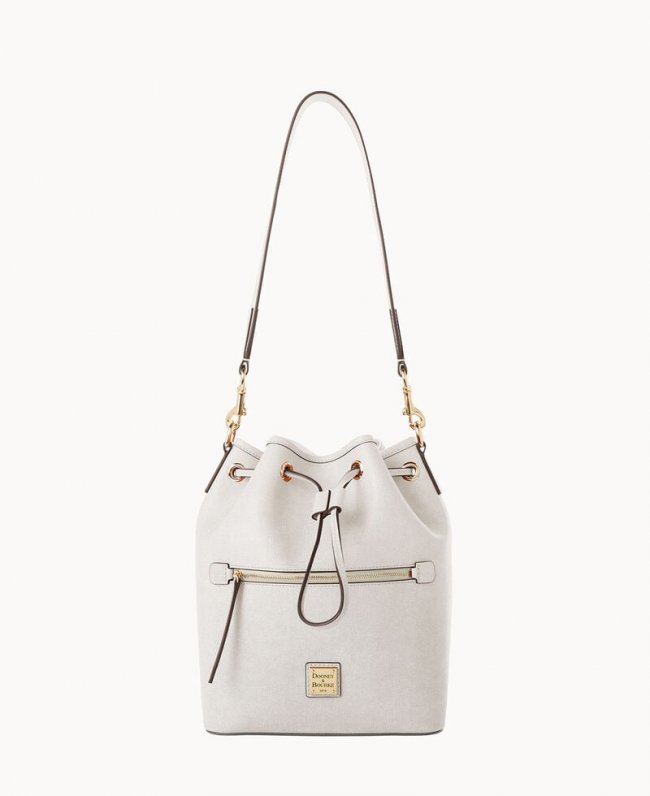 Dooney Saffiano Drawstring Ecru ID-4856Q9nv
