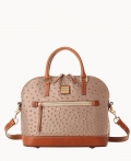 Dooney Ostrich Domed Zip Satchel Light Taupe ID-61lf1sfZ Dooney Ostrich Domed Zip Satchel Light Taupe ID-61lf1sfZ