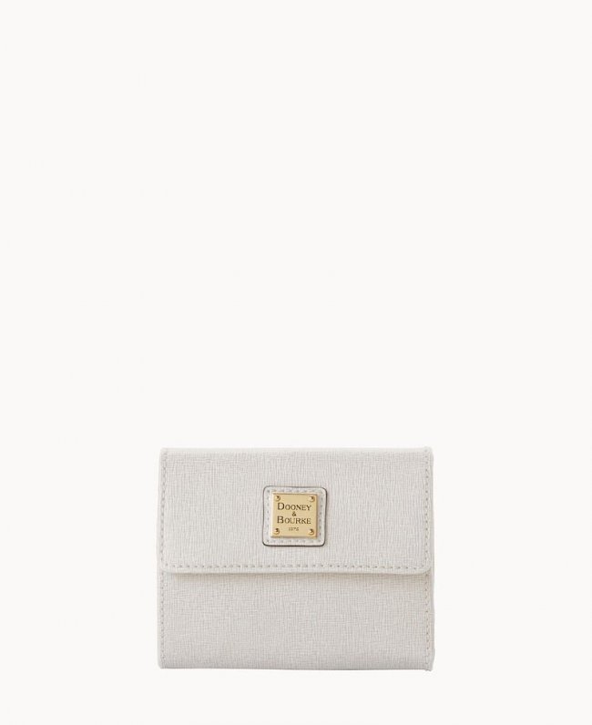 Dooney Saffiano Small Flap Credit Card Wallet Ecru ID-6pRPQdAq