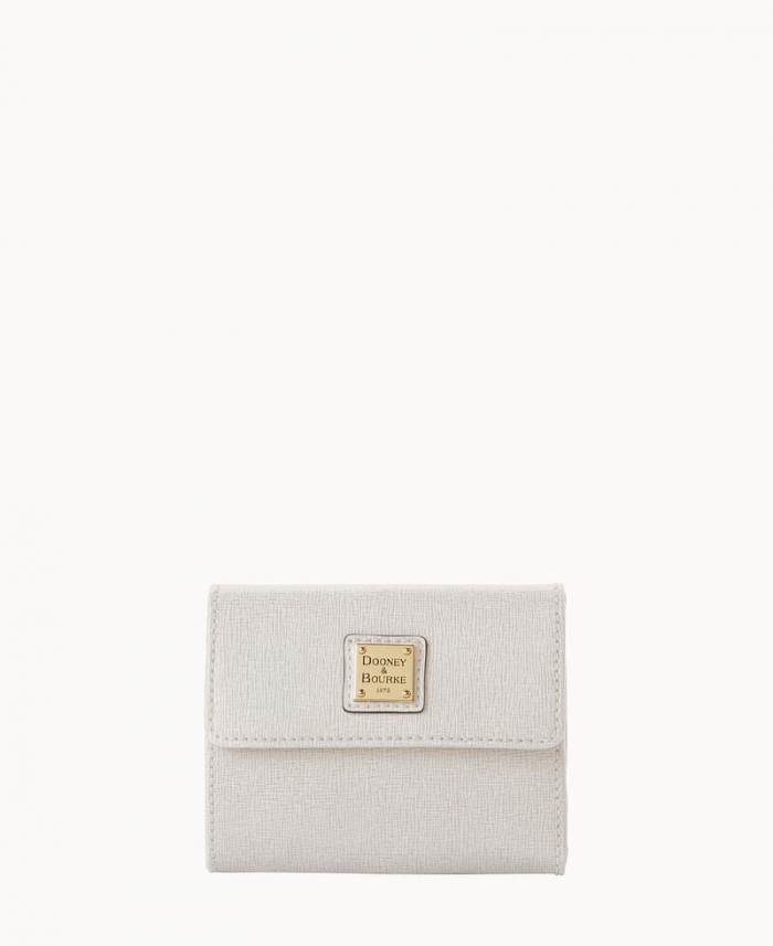 Dooney Saffiano Small Flap Credit Card Wallet Ecru ID-6pRPQdAq
