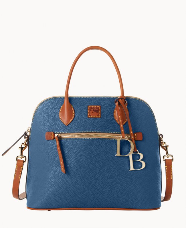 Dooney Pebble Grain Large Domed Satchel Jeans ID-7Tq4gM54