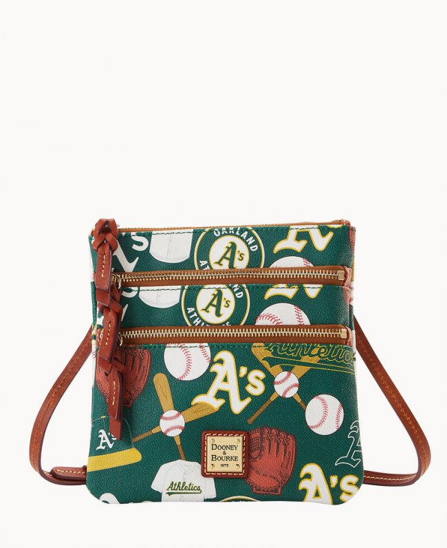 Dooney MLB Athletics N S Triple Zip Crossbody Athletics ID-87jvt9aE