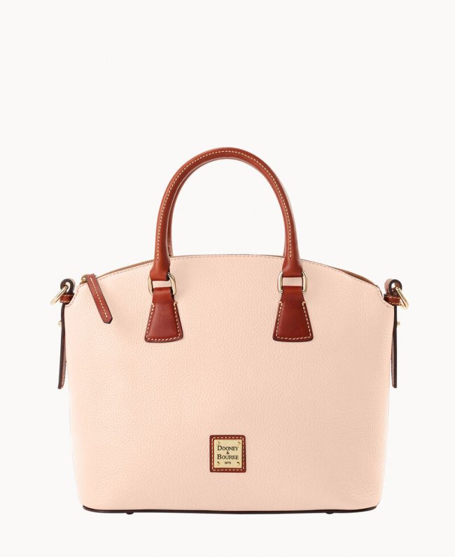 Dooney Pebble Grain Domed Satchel Blush ID-dbWhiB4B