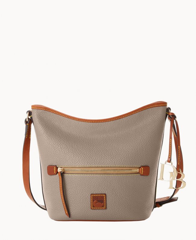 Dooney Pebble Grain Zip Sac Taupe ID-DQFLxemP