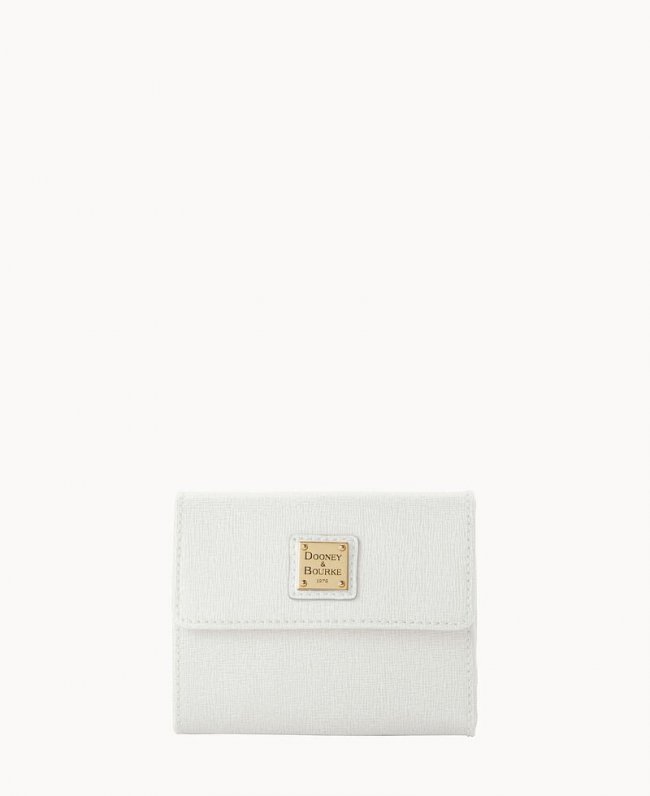 Dooney Saffiano Small Flap Credit Card Wallet Off White ID-eNzjC4Nr