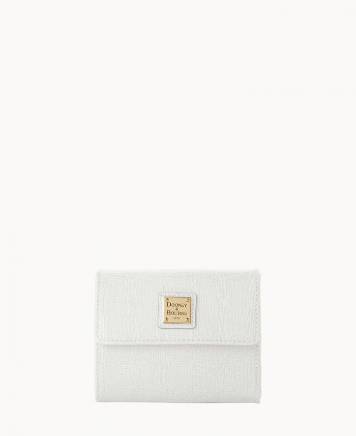 Dooney Saffiano Small Flap Credit Card Wallet Off White ID-eNzjC4Nr