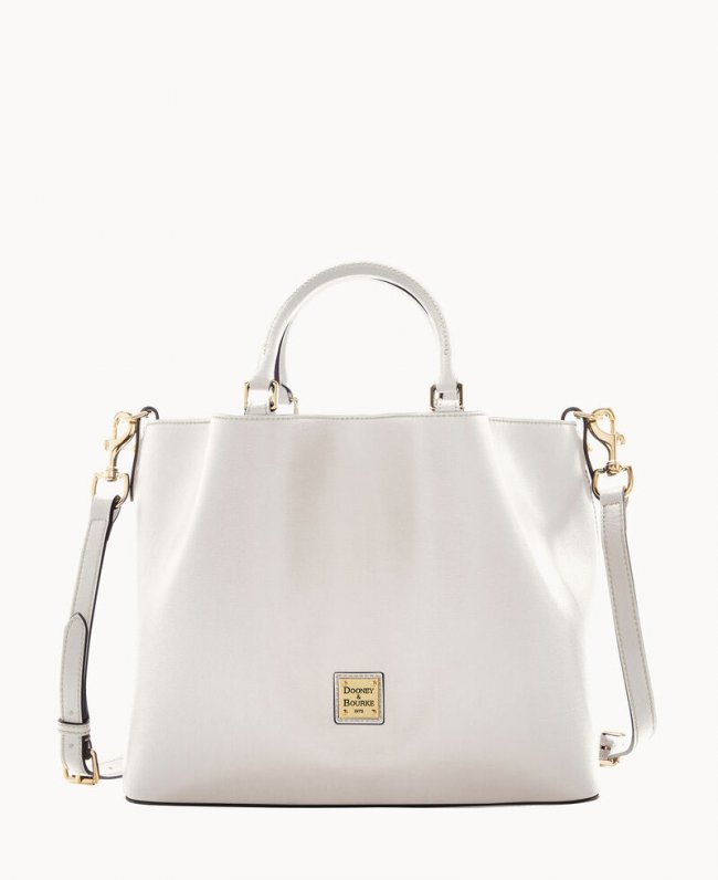 Dooney Saffiano Large Barlow Ecru ID-ERNFgrwn