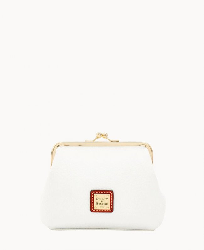 Dooney Pebble Grain Large Framed Purse White ID-fD7W5LpH