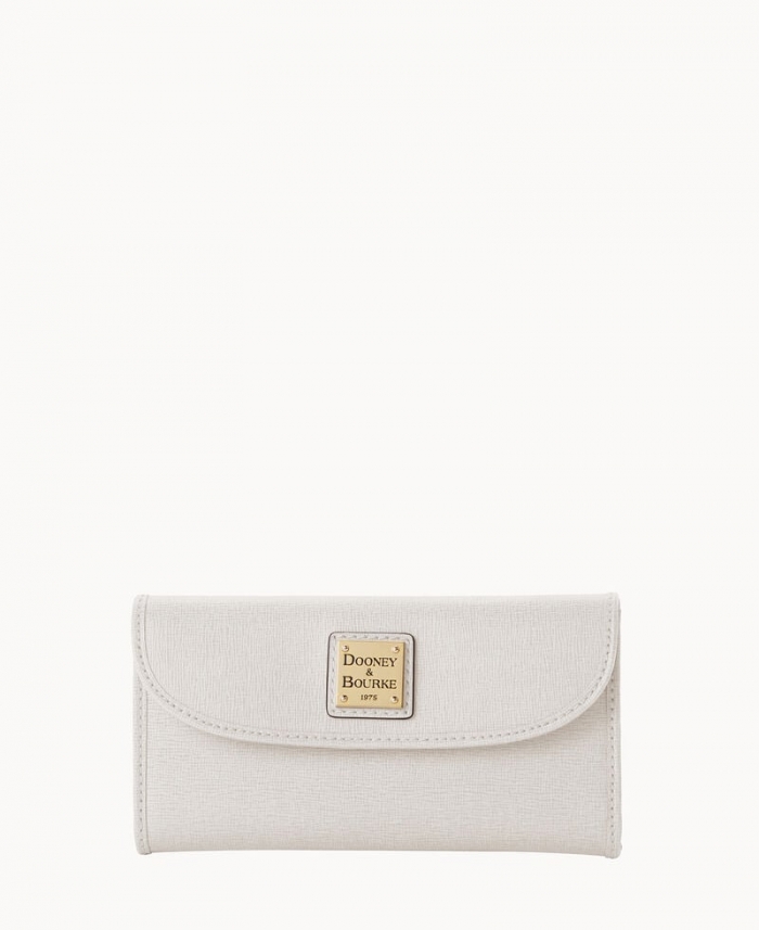 Dooney Saffiano Continental Clutch Ecru ID-FupHzEBH