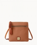 Dooney Pebble Grain Double Zip Tassel Crossbody Caramel ID-GTIC91WK Dooney Pebble Grain Double Zip Tassel Crossbody Caramel ID-GTIC91WK