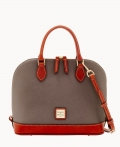 Dooney Pebble Grain Zip Zip Satchel Taupe ID-HienE7X4 Dooney Pebble Grain Zip Zip Satchel Taupe ID-HienE7X4