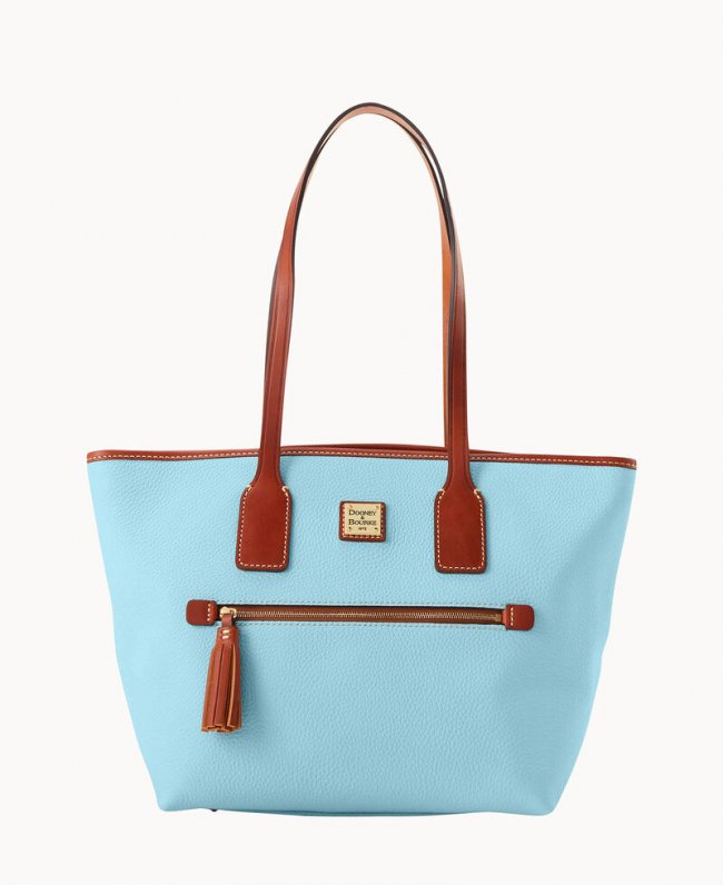 Dooney Pebble Grain Small Tote Caribbean Blue ID-HMLET3q7 Dooney Pebble Grain Small Tote Caribbean Blue ID-HMLET3q7