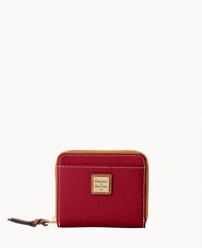 Dooney Pebble Grain Small Zip Around Wine ID-JLAE6OYN