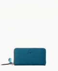 Dooney Henrys Medium Zip Around Wristlet Teal ID-kyoZvB45
