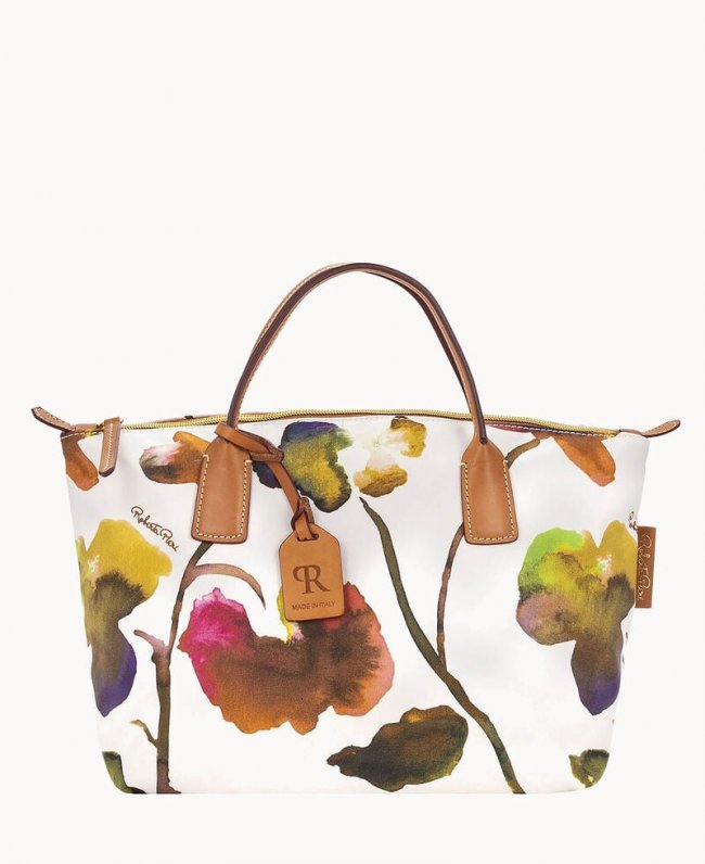 Dooney Roberta Pieri Flower Classic Small Robertina Tote White ID-NLP0WR7P