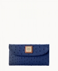 Dooney Ostrich Continental Clutch Navy ID-o440RIA0 Dooney Ostrich Continental Clutch Navy ID-o440RIA0