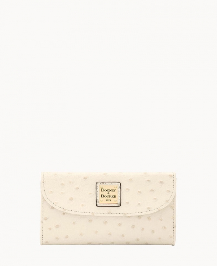 Dooney Ostrich Continental Clutch Bone ID-oahxA1sh
