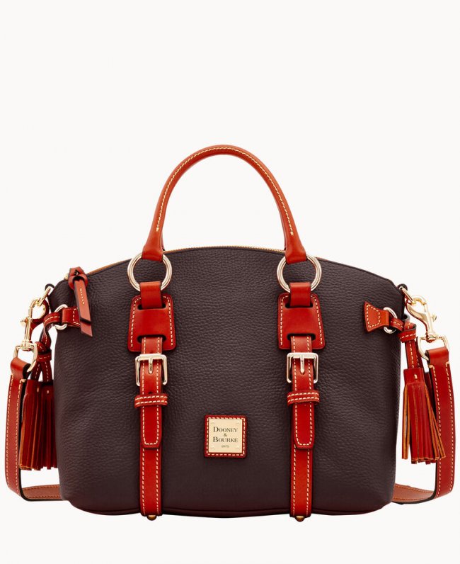 Dooney Pebble Grain Bristol Satchel Brown Tmoro ID-ovk93Hh8