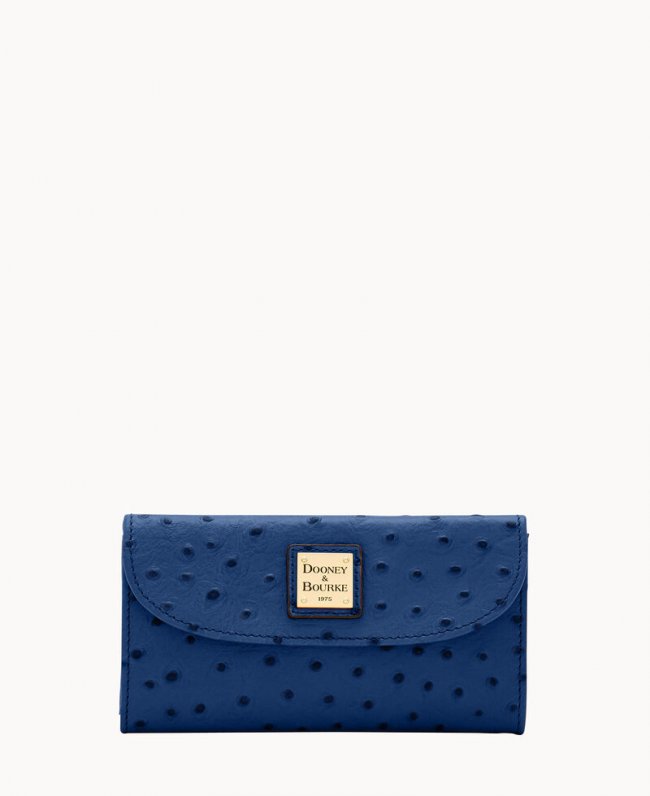 Dooney Ostrich Continental Clutch Navy ID-oY5H3Dyd