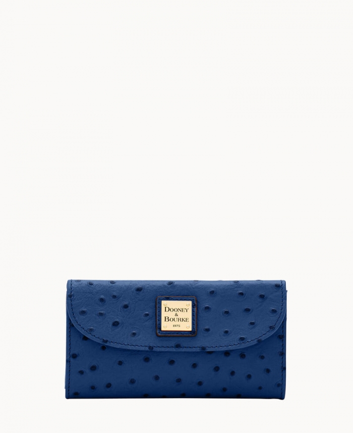 Dooney Ostrich Continental Clutch Navy ID-oY5H3Dyd