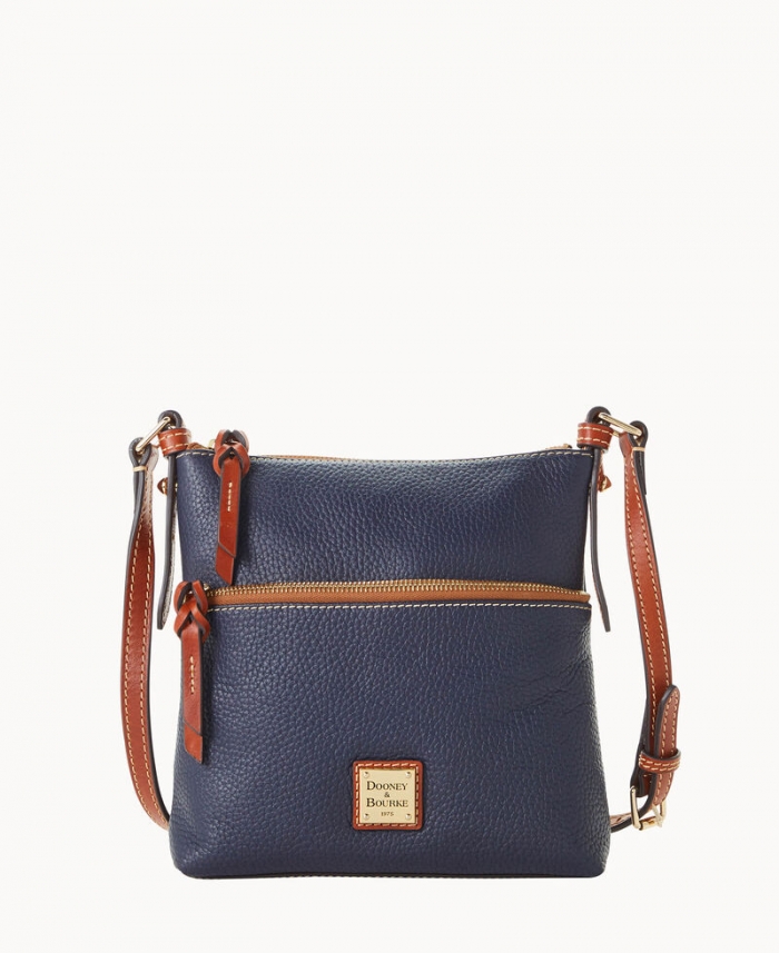 Dooney Pebble Grain Letter Carrier Midnight Blue ID-Q0Ud7ipn