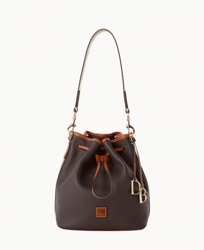 Dooney Pebble Grain Drawstring Brown Tmoro ID-QFLatjYZ