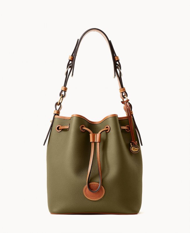Dooney All Weather Leather 3.0 Drawstring 25 Green ID-rap0bhOl