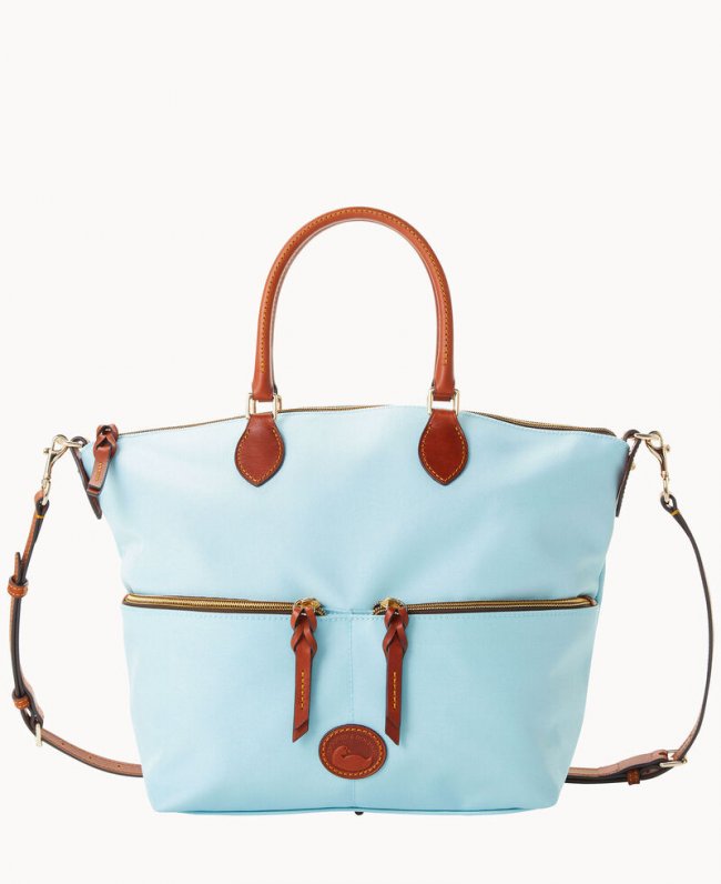 Dooney Nylon Large Pocket Satchel Light Blue ID-rrGlc1UQ Dooney Nylon Large Pocket Satchel Light Blue ID-rrGlc1UQ