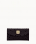 Dooney Ostrich Continental Clutch Black ID-t983tHWS Dooney Ostrich Continental Clutch Black ID-t983tHWS