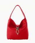Dooney Pebble Grain Small Logo Lock Sac Red ID-Vksk6fO1