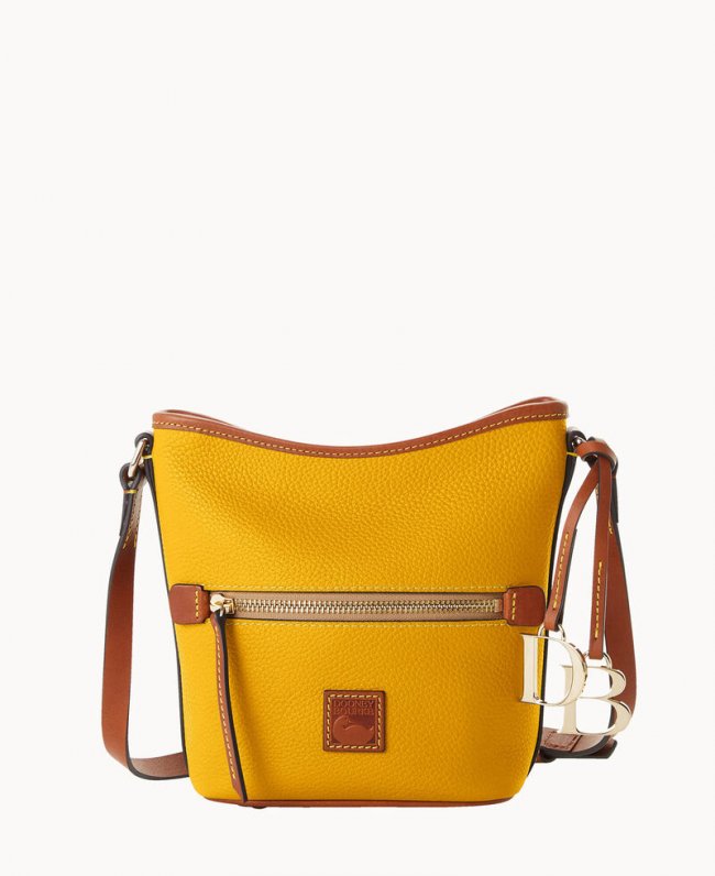 Dooney Pebble Grain Small Zip Sac Mustard ID-w0XKjrSb