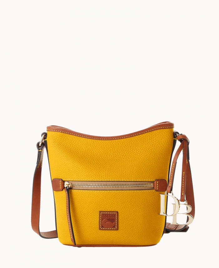 Dooney Pebble Grain Small Zip Sac Mustard ID-w0XKjrSb