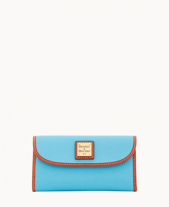 Dooney Pebble Grain Continental Clutch Sky Blue ID-w9vXsQMB