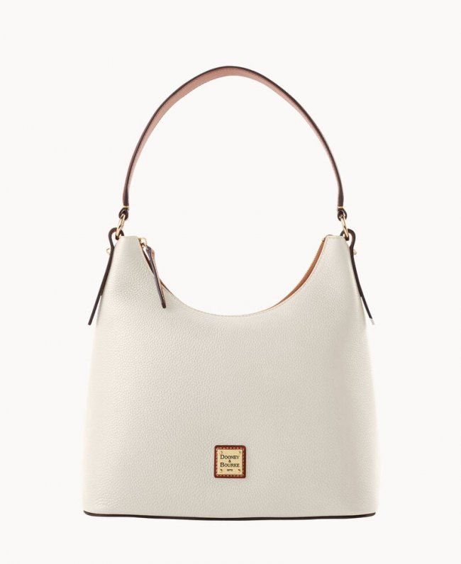 Dooney Pebble Grain Hobo White ID-Y5FiOPph