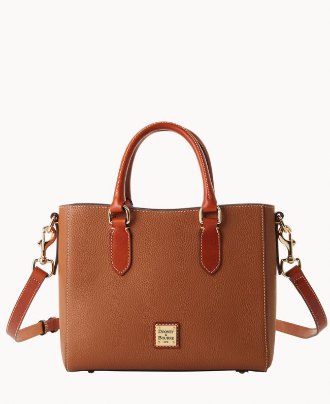 Dooney Pebble Grain Top Handle Tote Caramel ID-Yo87Crmq