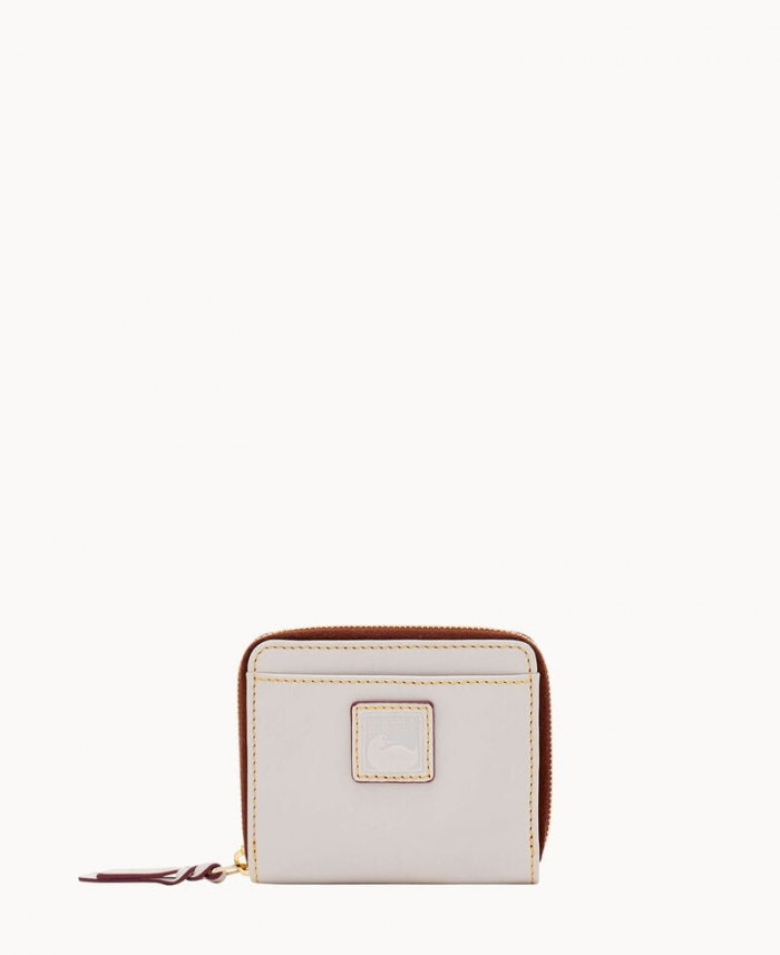 Dooney Florentine Small Zip Around Wallet Ecru ID-zQNwIma9