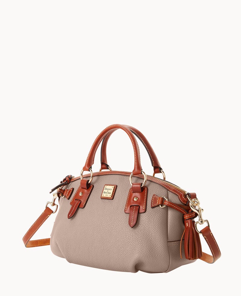 Dooney Pebble Grain Medium Mail Satchel Taupe ID-3b77hbf2