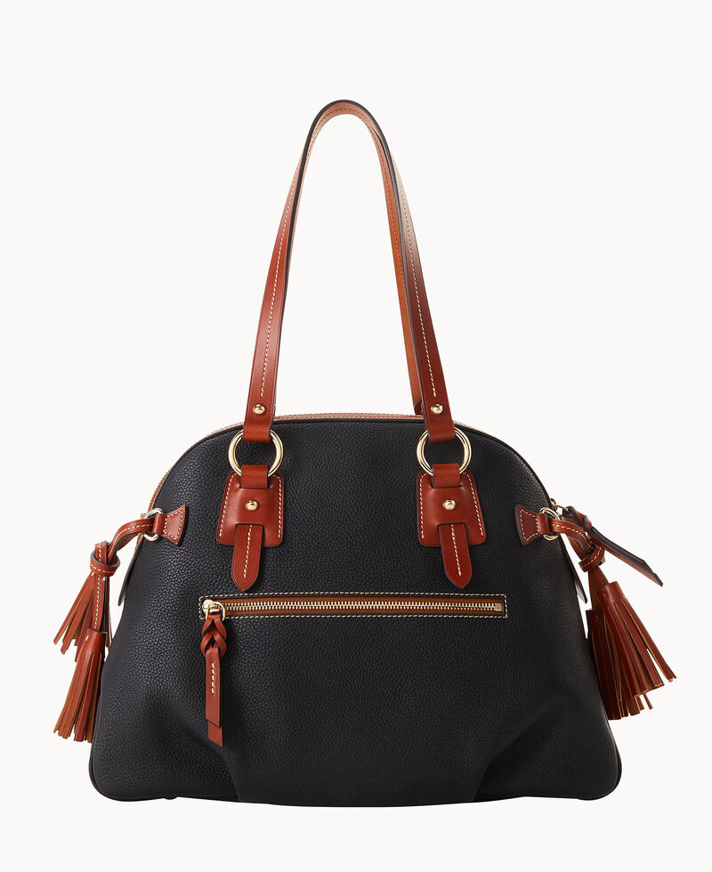 Dooney Pebble Grain Domed Satchel Black ID-3zq21P6n