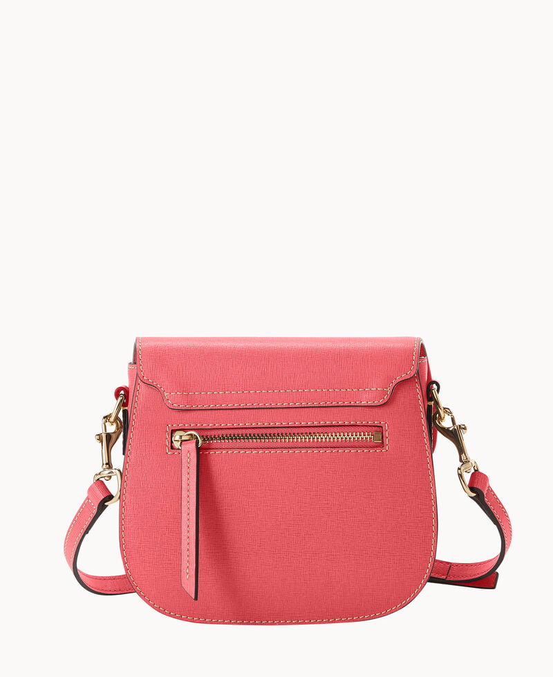 Dooney Saffiano Saddle Bag Bubble Gum ID-9kuj8esM