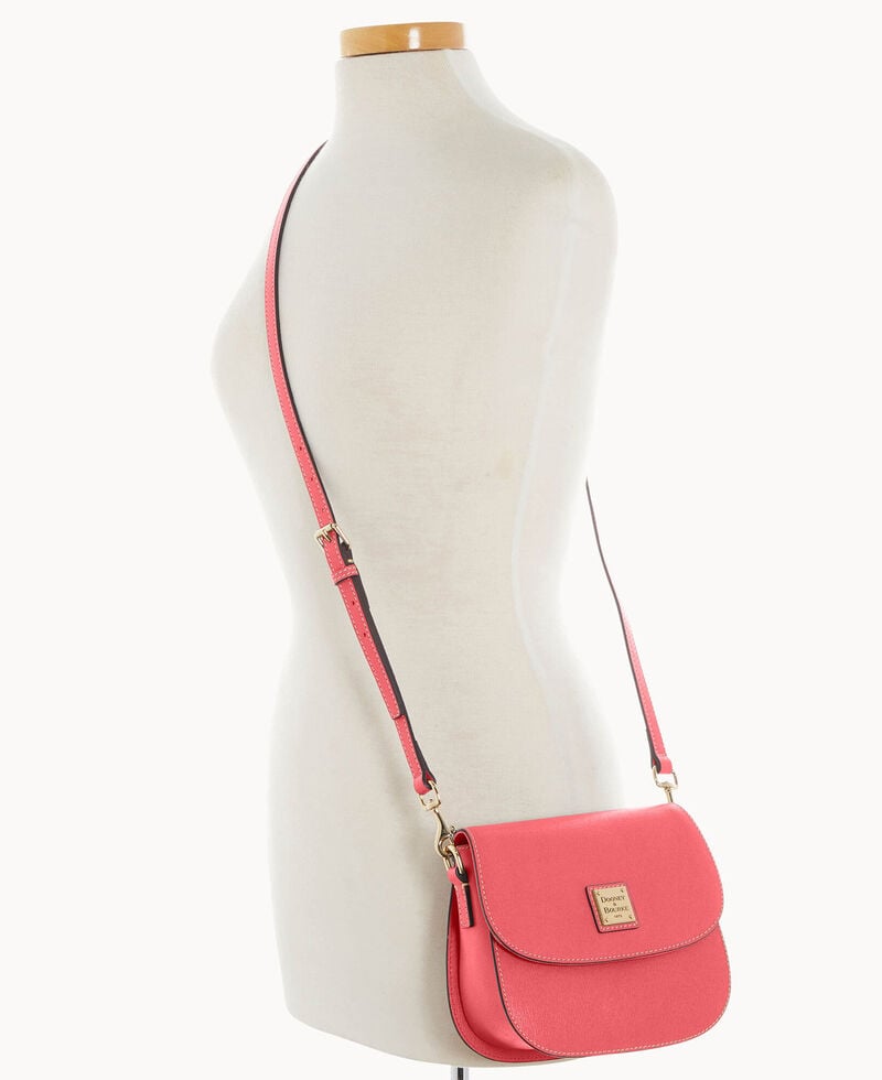 Dooney Saffiano Saddle Bag Bubble Gum ID-9kuj8esM