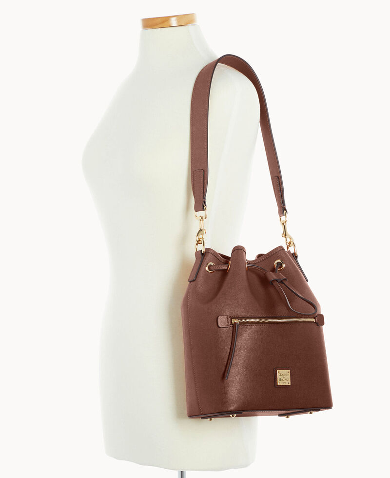 Dooney Saffiano Drawstring Amber ID-BeQhJyFJ
