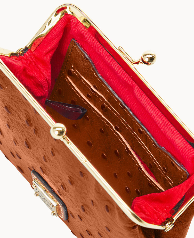 Dooney Ostrich Large Frame Purse Caramel ID-DTlNGDF7