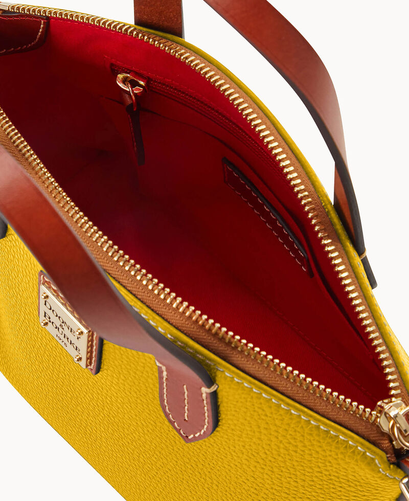 Dooney Pebble Grain Ruby Bag With Card Case Mustard ID-GX72dMsZ