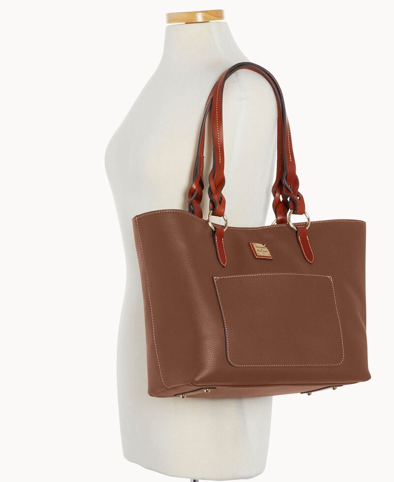 Dooney Pebble Grain Tammy Tote Bark ID-HdHbTbSt