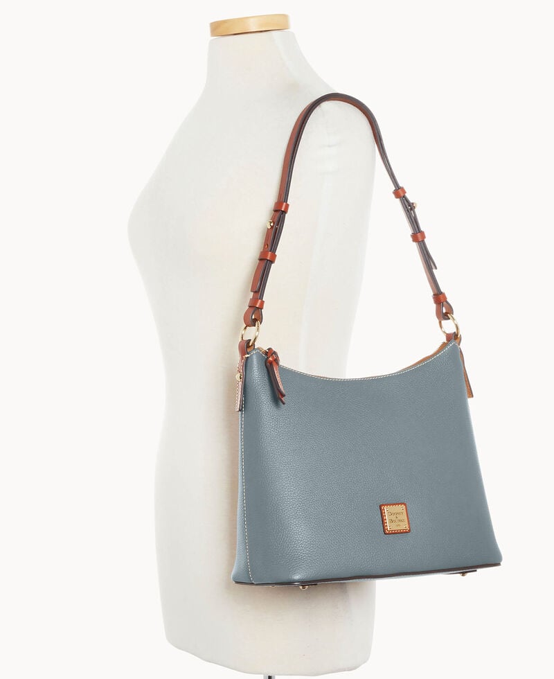 Dooney Pebble Grain Hobo Slate ID-L6Czu3lk