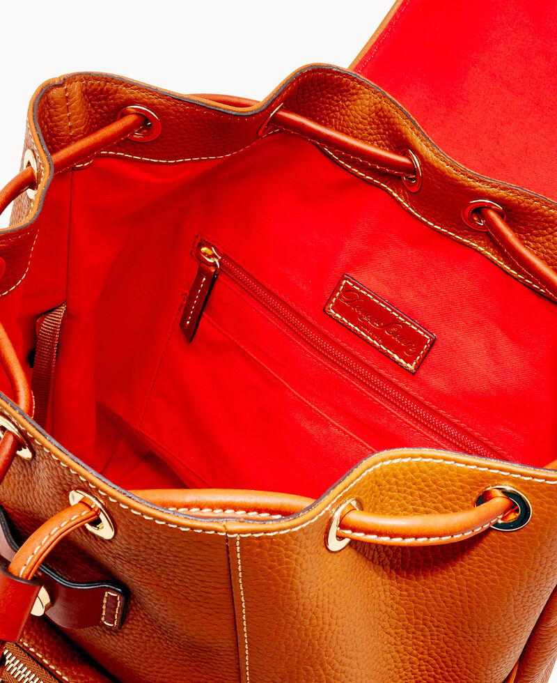 Dooney Pebble Grain Large Murphy Backpack Caramel ID-NZAXkZt3