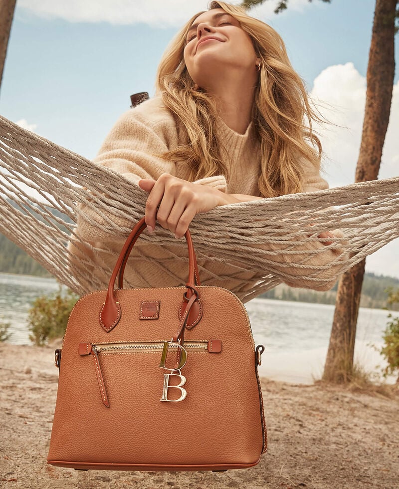 Dooney Pebble Grain Large Domed Satchel Clementine ID-NwNSeUvj
