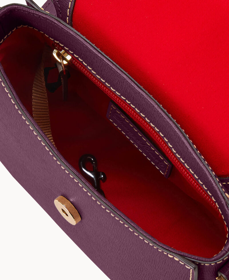 Dooney Saffiano Saddle Bag Plum Wine ID-RVzSwbQI